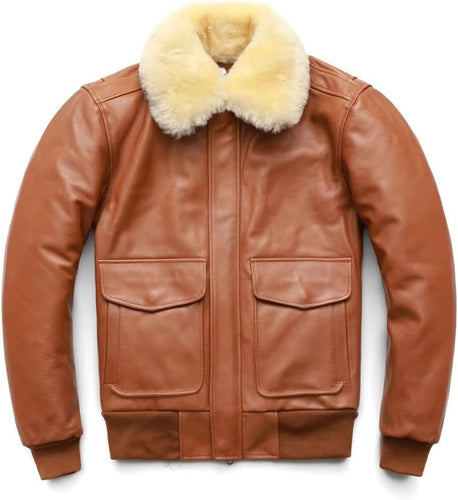 Men's Thick Quilted Winter Bomber Leather Jacket