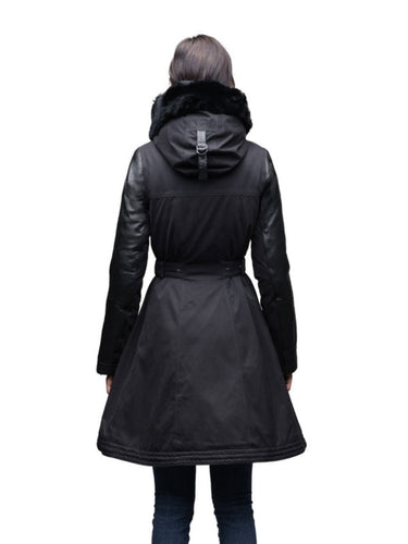 Womens Stylish Black Bomber Fur Collar Coat