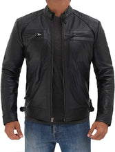 Load image into Gallery viewer, Café Racer Motorcycle Real Leather Jacket Men
