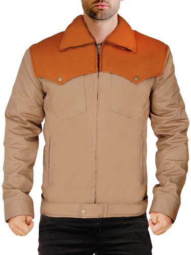 Men's Kevin Costner Cowboy Brown Cotton Jacket