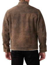 Load image into Gallery viewer, Mens Brown Suede Biker Leather Jacket
