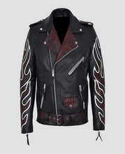 Load image into Gallery viewer, Mens Stylish Black Motorcycle Leather Jacket
