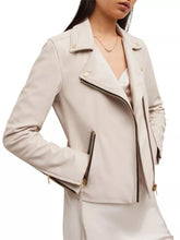 Load image into Gallery viewer, Womens Delby Ivory White Leather Jacket
