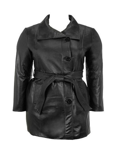 Women Conceuxt Plus Size Black Leather Coats
