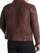 Load image into Gallery viewer, Mens Stylish Brown Trucker Leather Jacket

