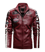 Load image into Gallery viewer, Men’s Embroidered Aviator BIker Leather Jacket
