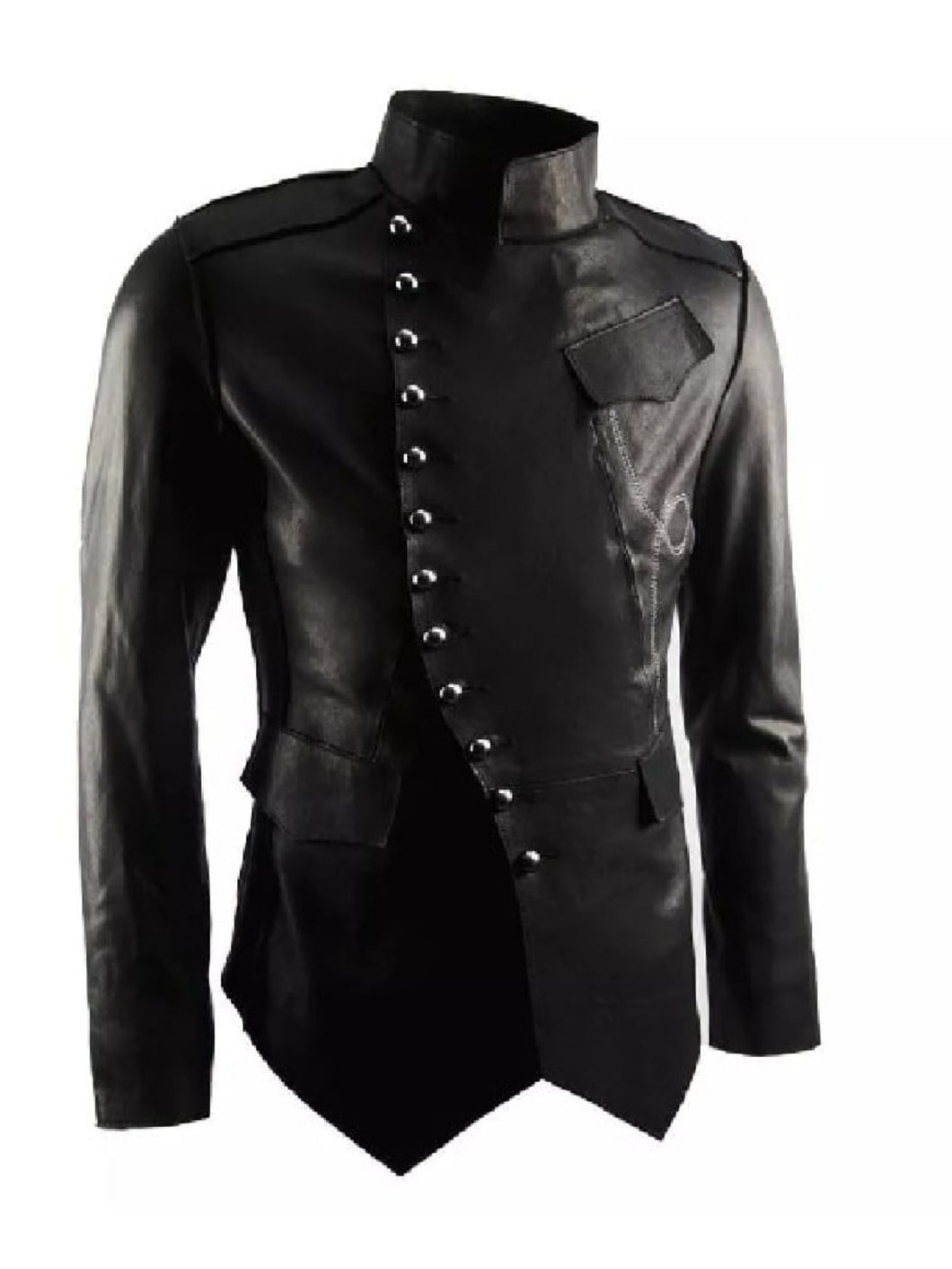 Men’s Comfort Black Military Biker Leather Jacket
