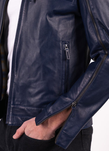 Men's Slim Fit Genuine Biker Leather Jacket