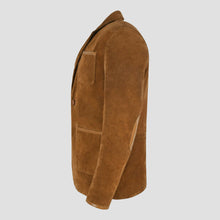 Load image into Gallery viewer, Mens Modish Camel Brown Leather Blazer
