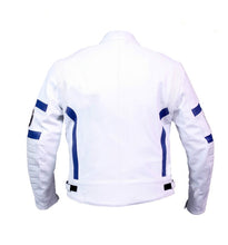 Load image into Gallery viewer, BMW White Racer Leather Jacket
