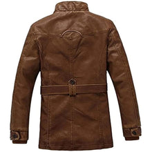 Load image into Gallery viewer, Men&#39;s Winter Windproof Long Leather Jacket
