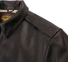 Load image into Gallery viewer, Mens Brown Air Force A-2 Leather Flight Bomber Jacket
