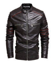 Load image into Gallery viewer, Men&#39;s Stylish Zipper Leather Motercycle Jacket
