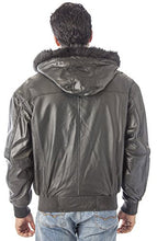 Load image into Gallery viewer, Men&#39;s Stylish Reed Hooded Leather Bomber Jacket
