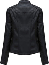 Load image into Gallery viewer, Women&#39;s Long Sleeve Zipper Slim Biker Leather
