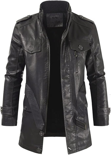 Men's Casual Winter Thick Leather Coat