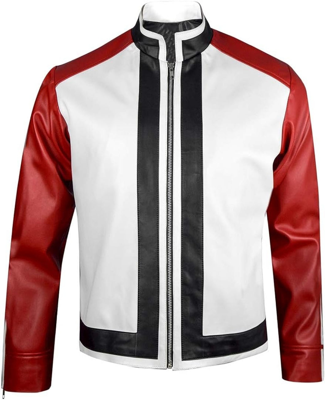 King of Fighters Red & White Leather Jacket