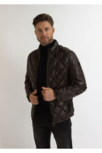 Load image into Gallery viewer, Mens Stylish Coffee Brown Leather Puffer Jacket
