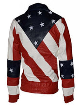 Load image into Gallery viewer, Independence Day Women American Flag Leather Jacket

