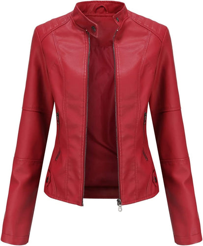 Women's Trendy Short Moto Leather Jacket