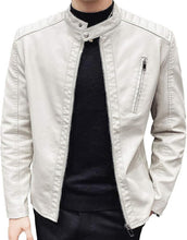 Load image into Gallery viewer, Mens Casual Stand Collar White Jacket
