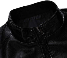 Load image into Gallery viewer, Men&#39;s Slim Fit Zip Up Stand Collar Biker Jacket
