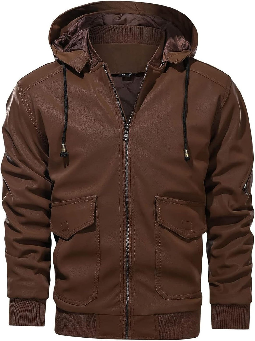 Mens Casual Zip-up Hooded Jacket