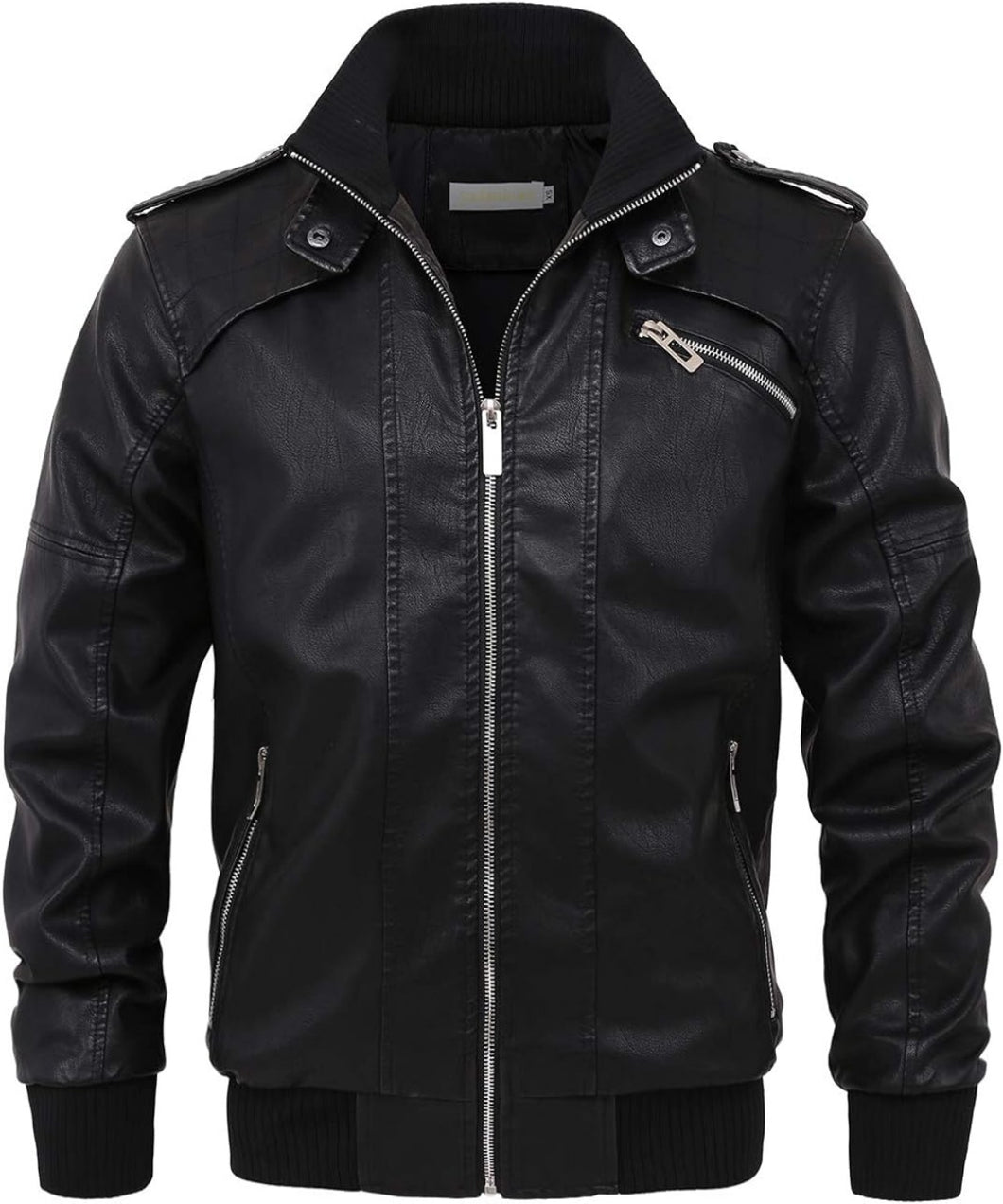 Men's Casual Full Zip Moto Bomber jacket