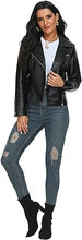 Load image into Gallery viewer, Women s Moto Biker Leather Jacket
