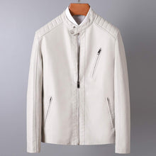 Load image into Gallery viewer, Mens Casual Stand Collar White Jacket
