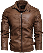 Load image into Gallery viewer, Mens Classic Thick Warm Leather Jacket
