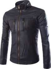 Load image into Gallery viewer, Men&#39;s Vintage Motercycle Riding Leather Jacket
