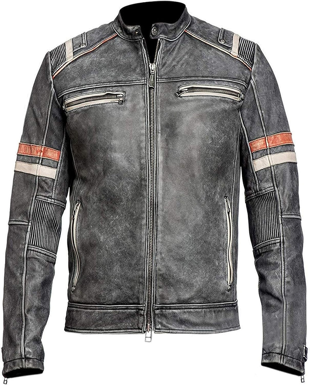 Men's Retro Biker Vintage Cafe Racer Jacket