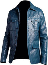 Load image into Gallery viewer, Mens Vintage Four Pocket Genuine Leather Jacket
