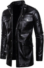 Load image into Gallery viewer, Men&#39;s Stylish Slim Fit Biker Trench Coat
