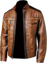 Load image into Gallery viewer, Men&#39;s Distressed Fashion Designer Leather Jacket
