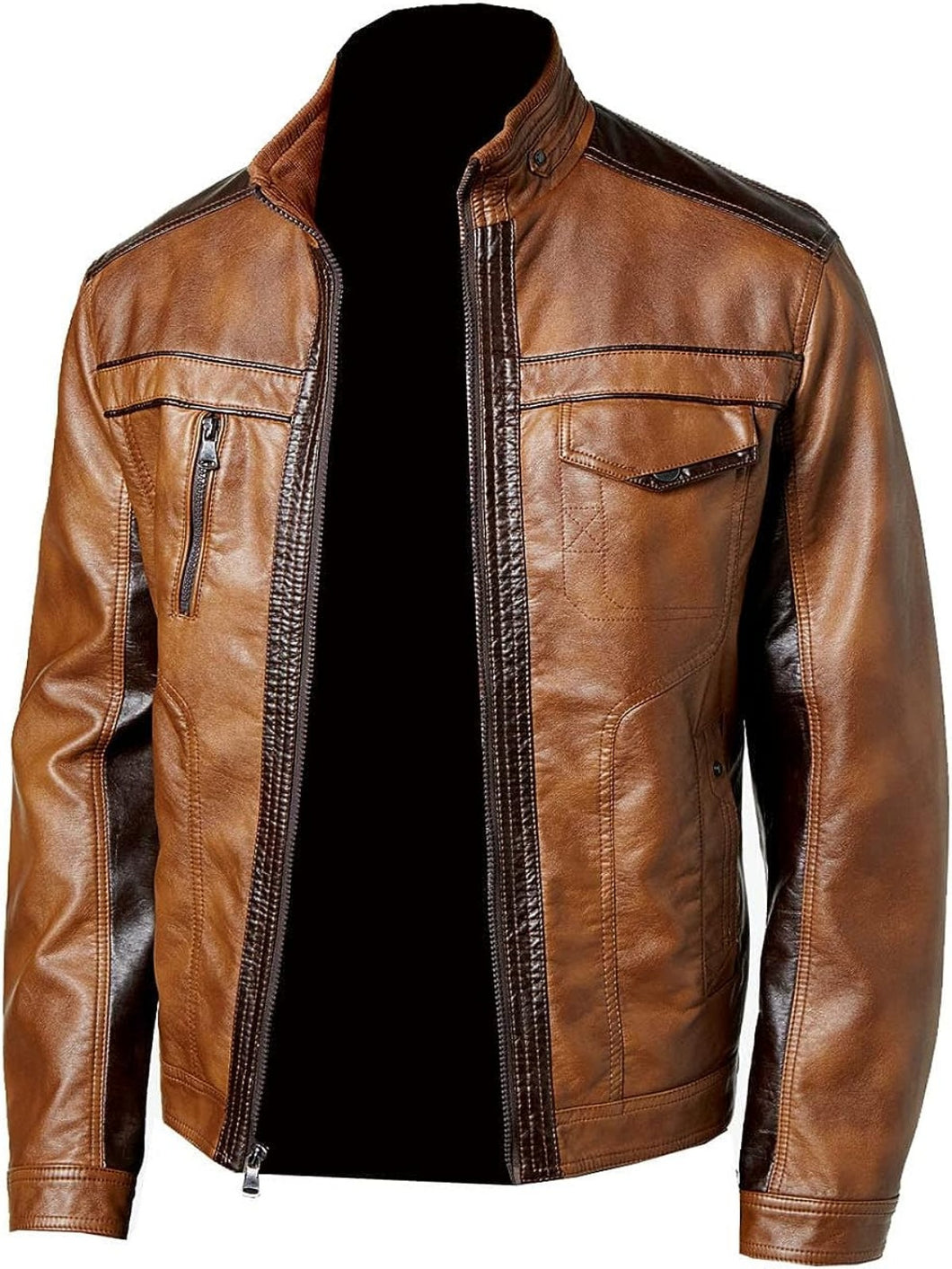 Men's Distressed Fashion Designer Leather Jacket