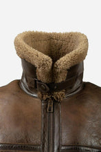 Load image into Gallery viewer, Men&#39;s B3 Brown Aviator Sherpa Jacket
