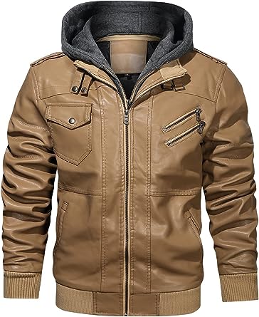Men's Stylish Stand Collar Hooded Jacket