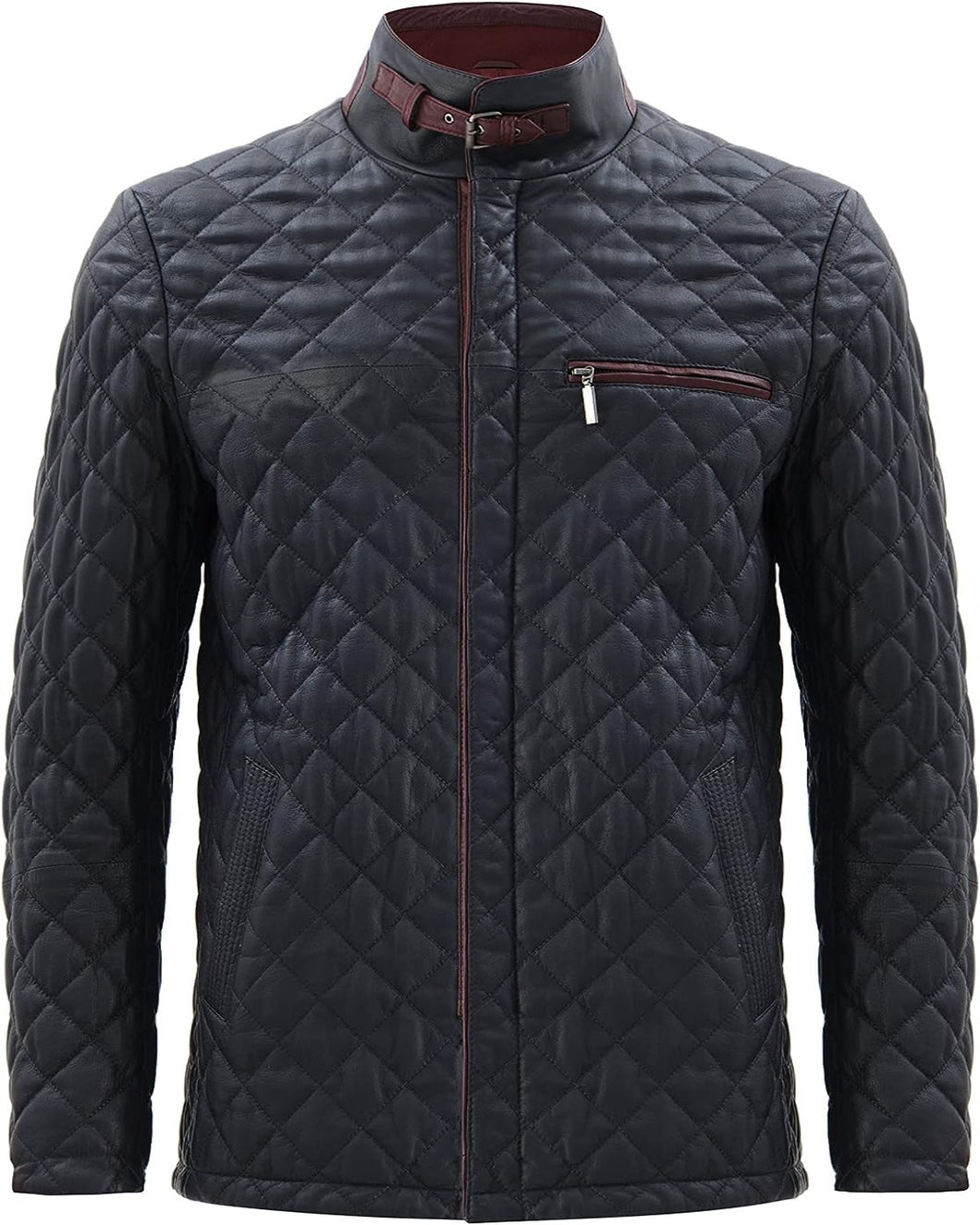 Men's Quilted  Real Leather Jacket