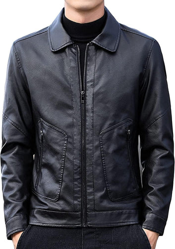 Men's Casual Varsity Leather Jacket