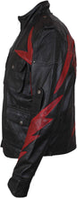 Load image into Gallery viewer, Men&#39;s Black &amp; Red Gaming Genuine Leather Jacket
