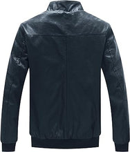 Load image into Gallery viewer, Men&#39;s Stand Collar Bomber Leather Jacket
