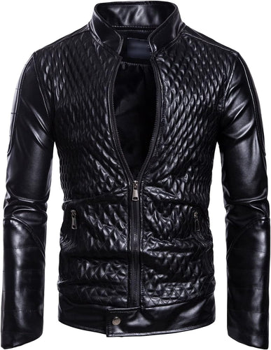 Men's Slim Fit Casual  Leather Jacket