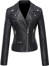 Load image into Gallery viewer, Women’s Stylish Black Moto Jacket
