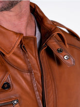 Load image into Gallery viewer, Mens Glamorous Brown Leather Jacket
