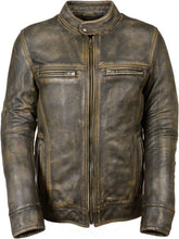 Load image into Gallery viewer, Men&#39;s Distressed Brown Motorcycle Jacket
