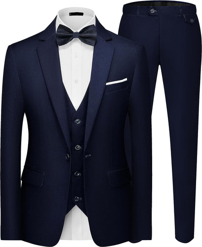 Men's Elegant Slim Fit Single Breasted 3 Pieces Suit