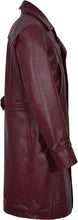 Load image into Gallery viewer, Men&#39;s Cherry Red Genuine Leather Trench Coat
