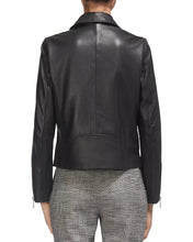Load image into Gallery viewer, Womens Black Agnes Leather Moto Jacket
